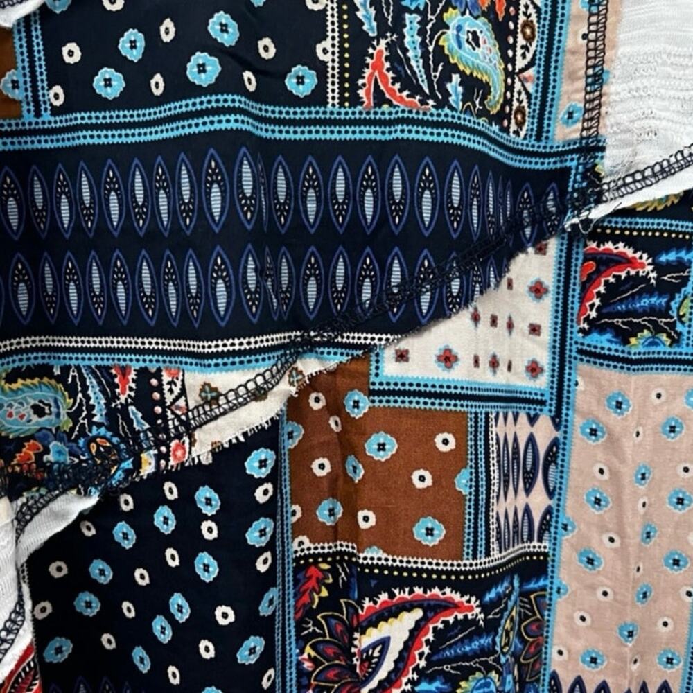 Pol Patchwork Asymmetrical Long Sleeve Shirt Tuni… - image 5